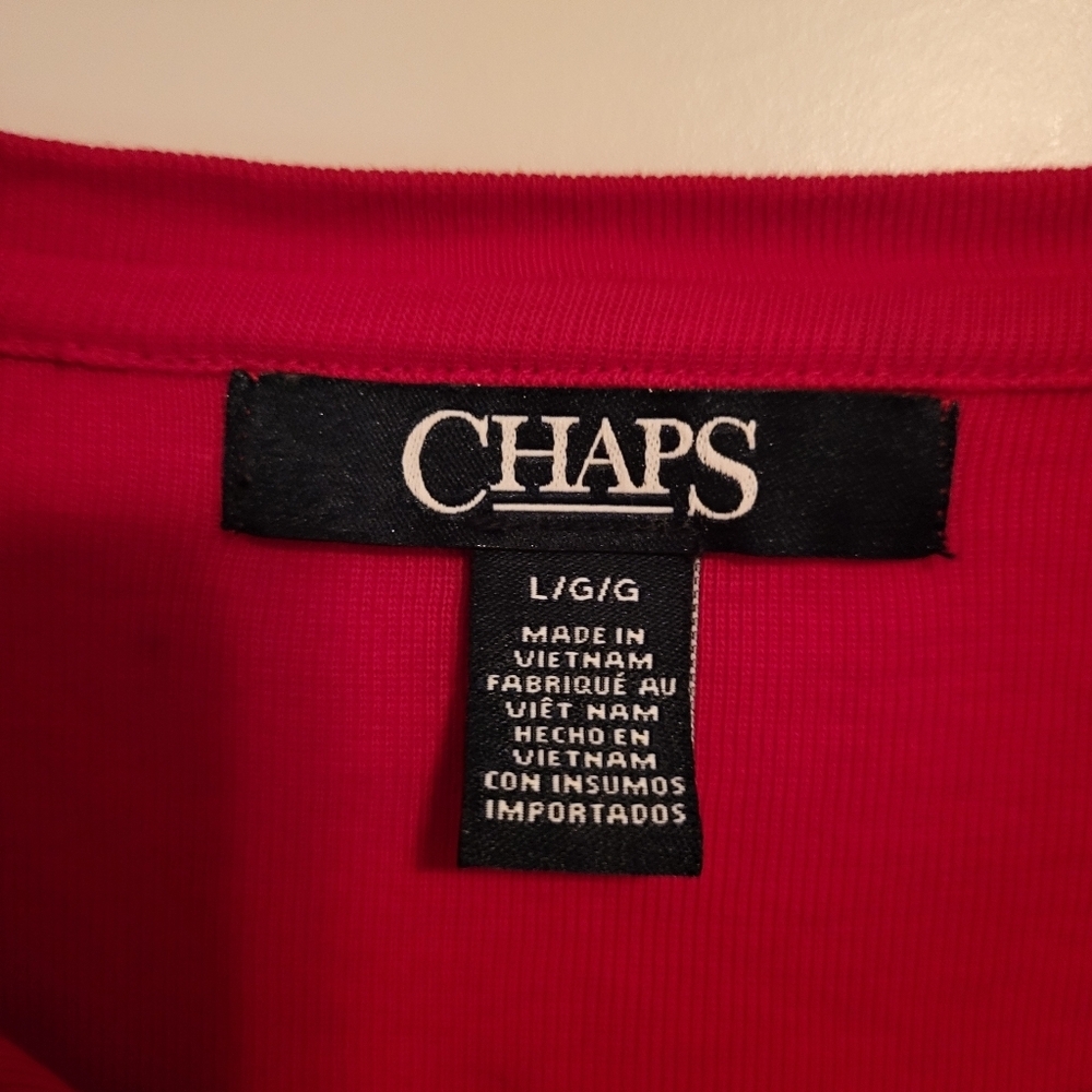 Chaps Red Short Sleeve Top - Picture 2 of 3